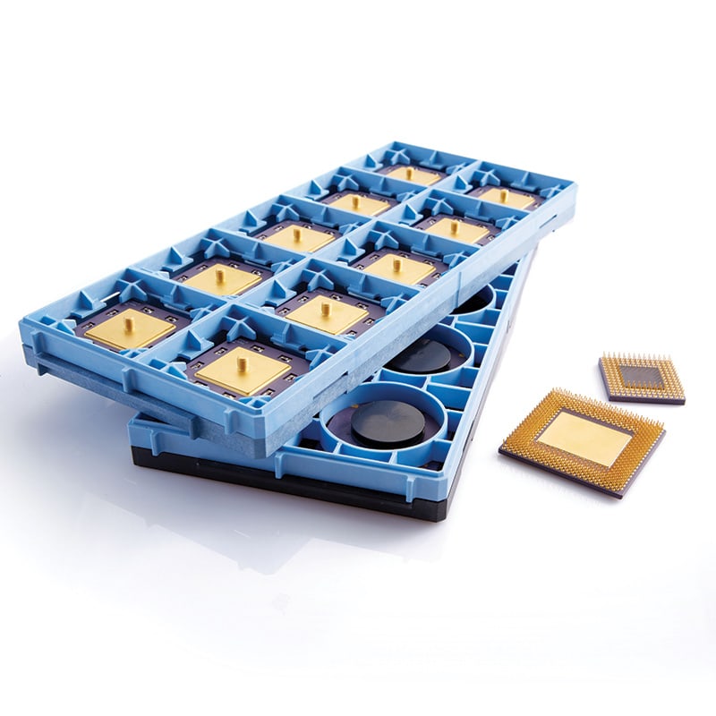 JEDEC PGA Matrix Trays with spacers for heat sinks